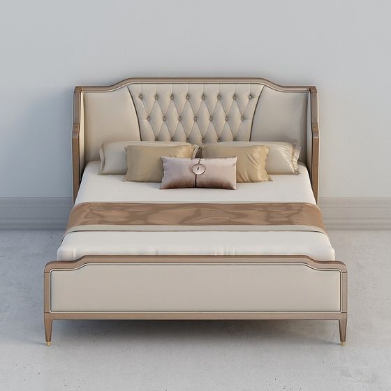 Elegant 3D Bed Model for Modern Home Design