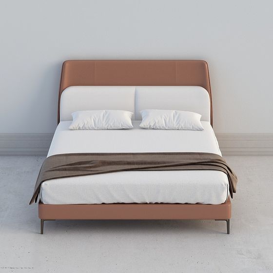 Sleek Low-Poly Bed Frame 3D model