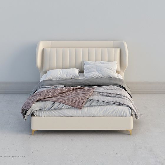 Stylish Bed Frame 3D model for Cozy Interiors