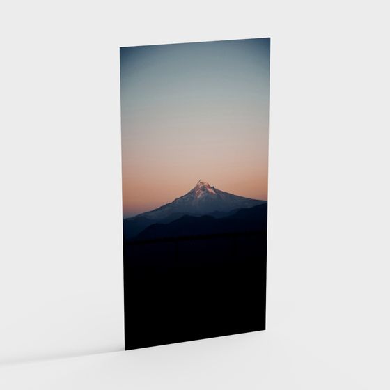 Twilight Mountain Scenery 3D Model