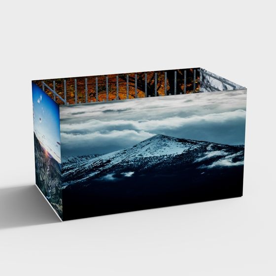 Surreal Polygonal Snow Mountain 3D model