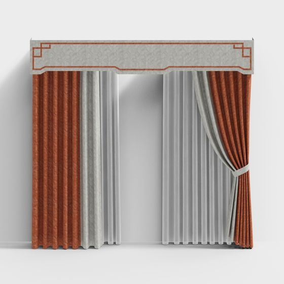 Stylish Vintage Curtain Arch 3D Model