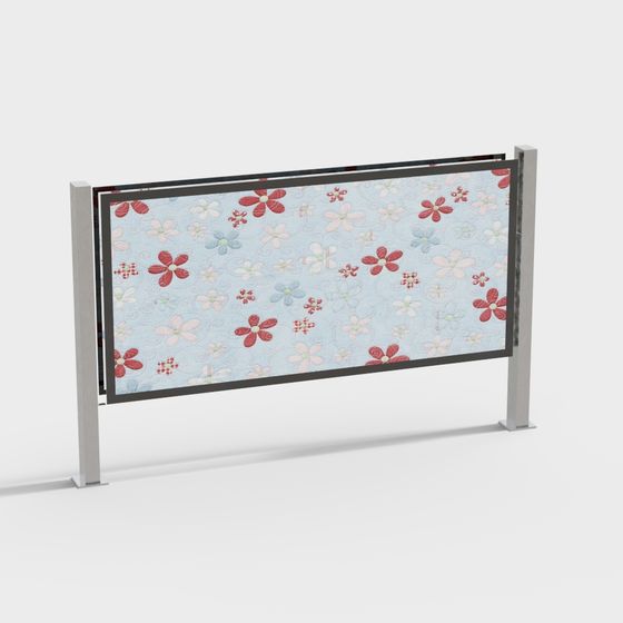 Floral Screen 3D model - Modern Aesthetic Design
