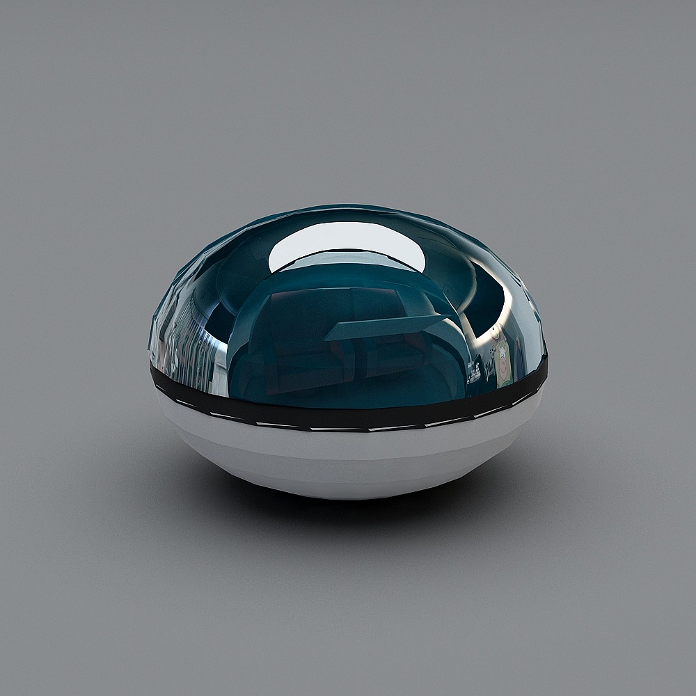 Futuristic Capsule Low-Poly 3D Model