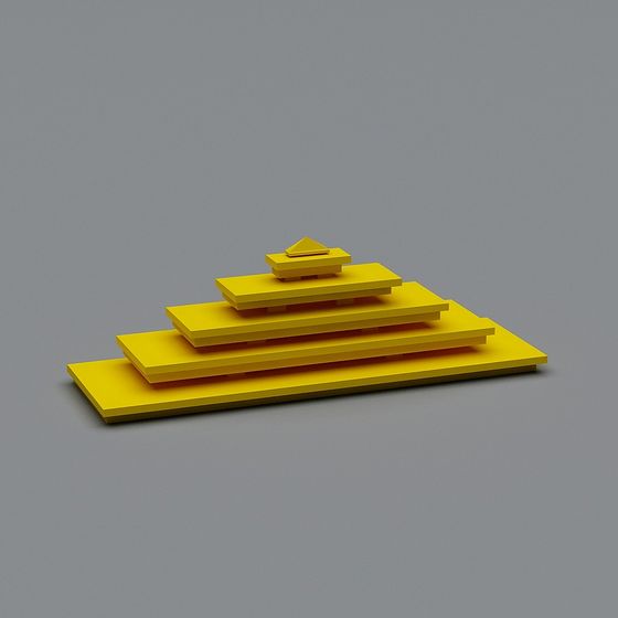 Low-Poly Yellow Pyramid 3D Model