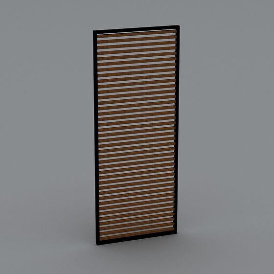 Wood Grain Louvered Window 3D model