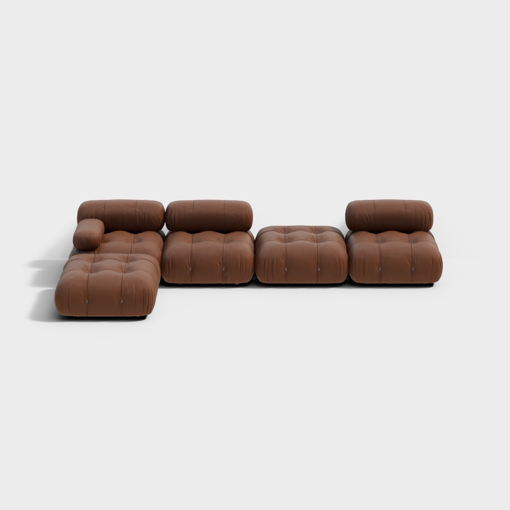 Stylish Low-Poly Sofa 3D Model