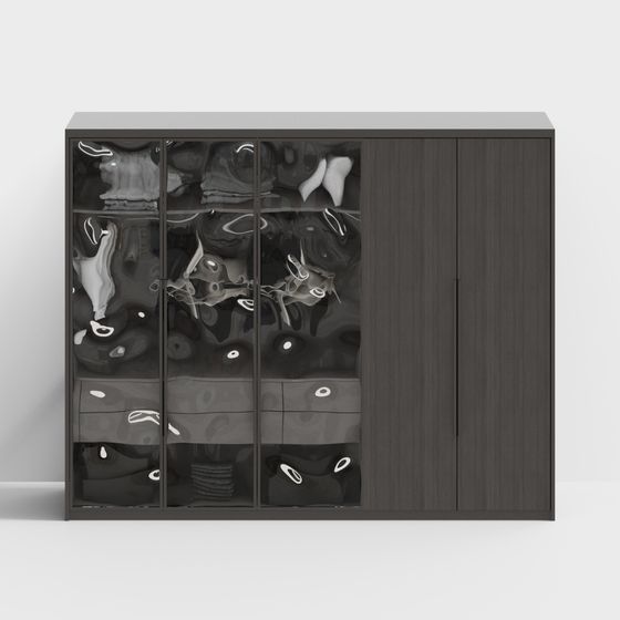 모던 라이트 럭셔리 침실 유리 옷장