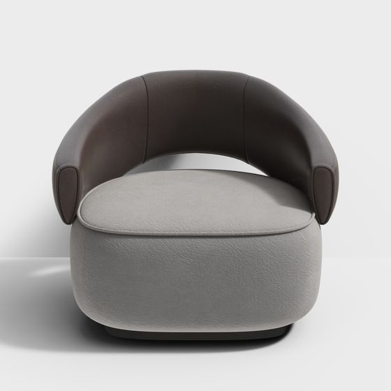 Elegant Curved Sofa Chair 3D model