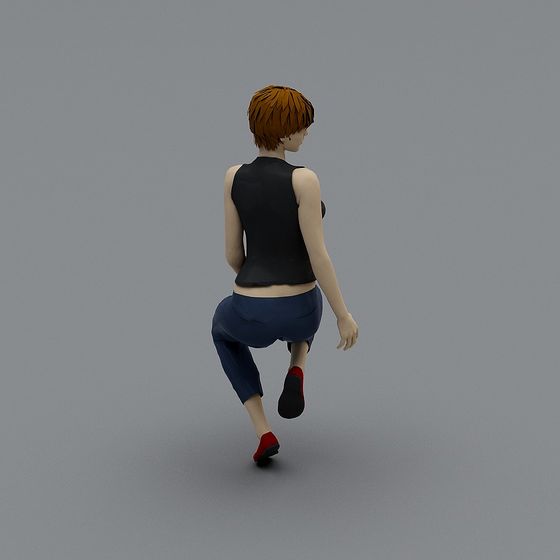 Vibrant Running Girl 3D model