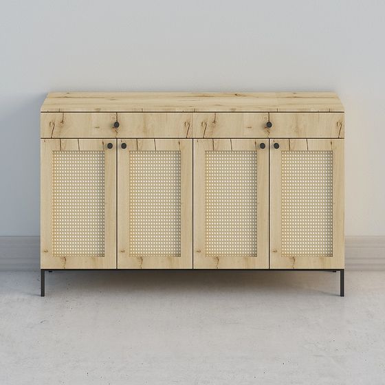 Elegant Wood Storage Cabinet 3D model for Creative Spaces