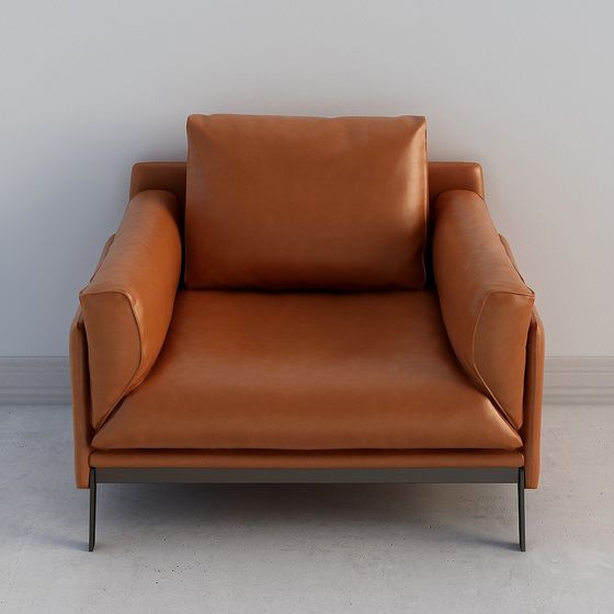 Leather Sofa 3D model for Modern Interiors