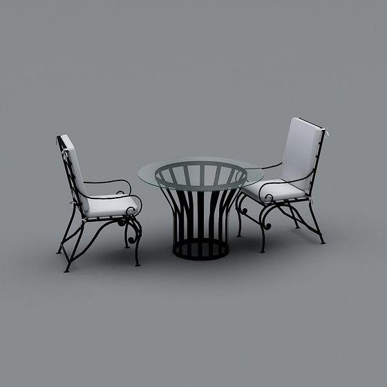 Urban Corner Coffee Table and Chair 3D model