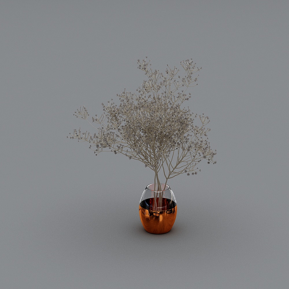 Coffee - Dry flower ornaments orange vase