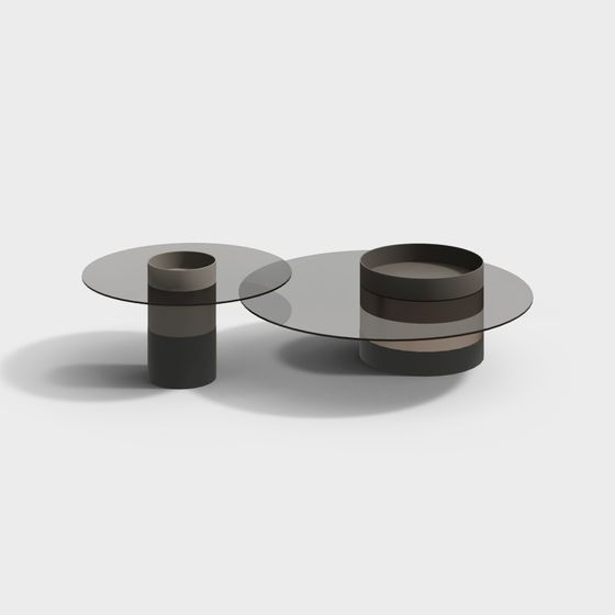 Stylish Glass Round Table 3D model for Modern Spaces