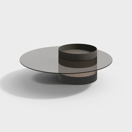 Stylish Low-Poly Round Table 3D model