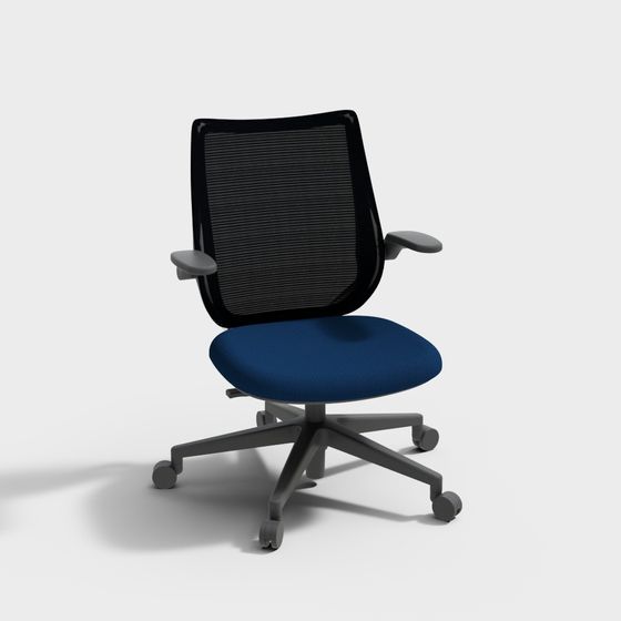 Stylish Low-Poly Office Chair 3D model