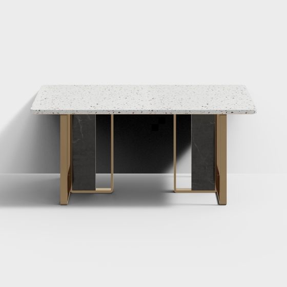 Stylish Marble Dining Table 3D model for Elegant Spaces