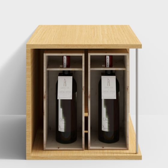 Stylish Polygonal Wine Cabinet 3D model for Modern Spaces