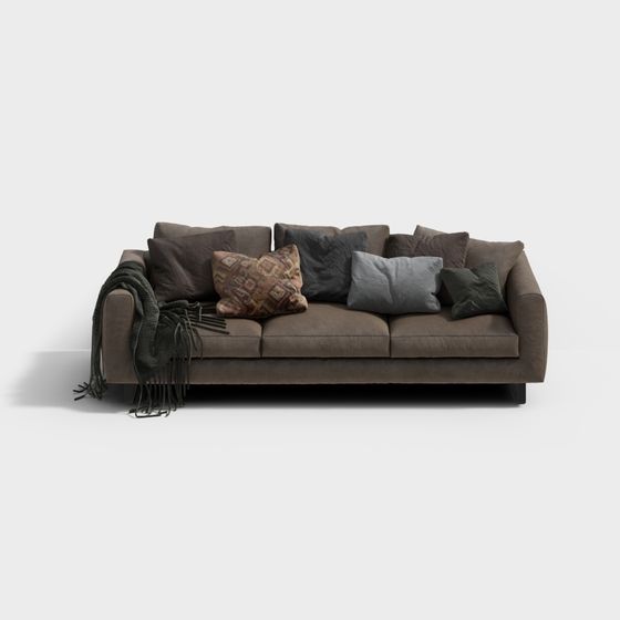Elegant Low Poly Sofa 3D Model