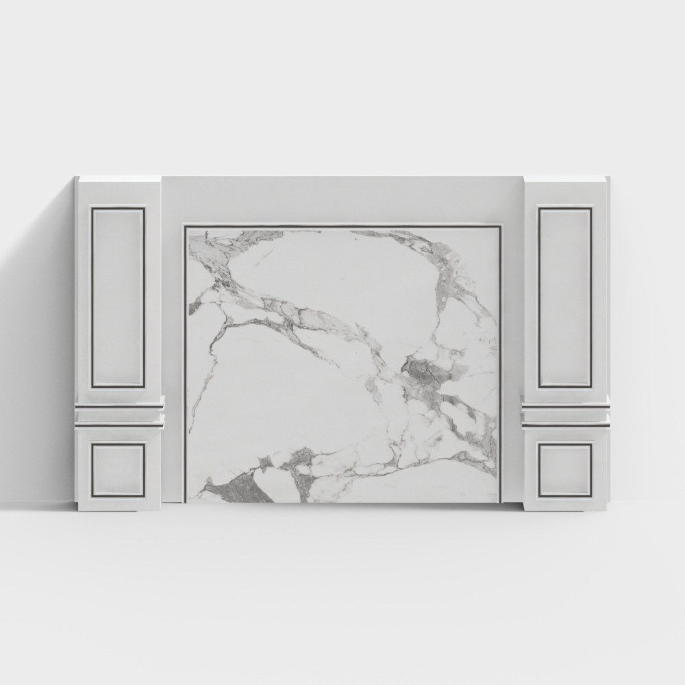 Marble rock panel TV wall