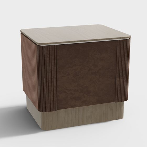 Minimalist Wooden Side Table 3D model
