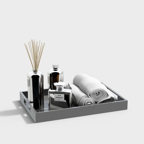 Stylish Bathroom Accessories 3D model for Modern Spaces