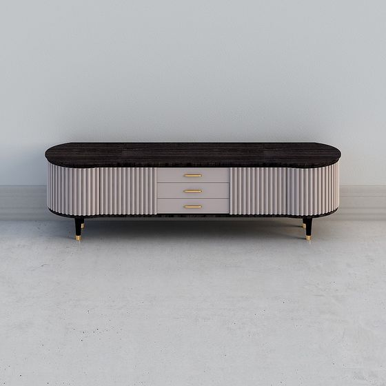 Sleek Low-Poly TV Stand 3D model