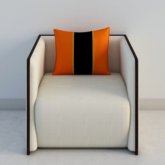 Sleek Minimalist Armchair 3D model for Creative Spaces