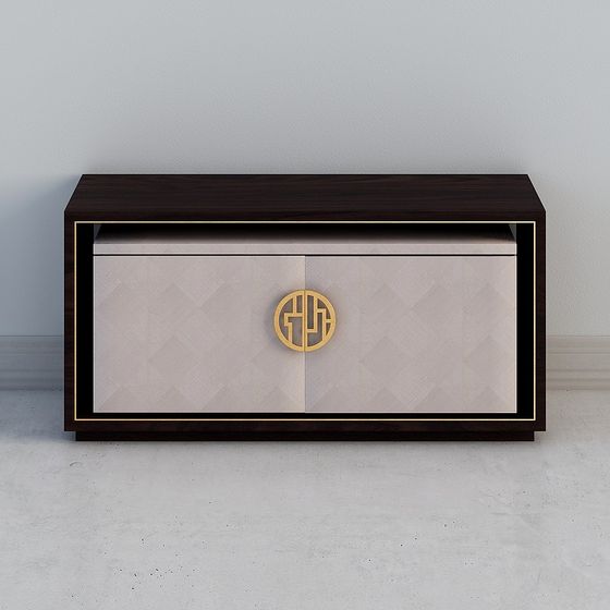 Elegant Low-Poly TV Cabinet 3D model