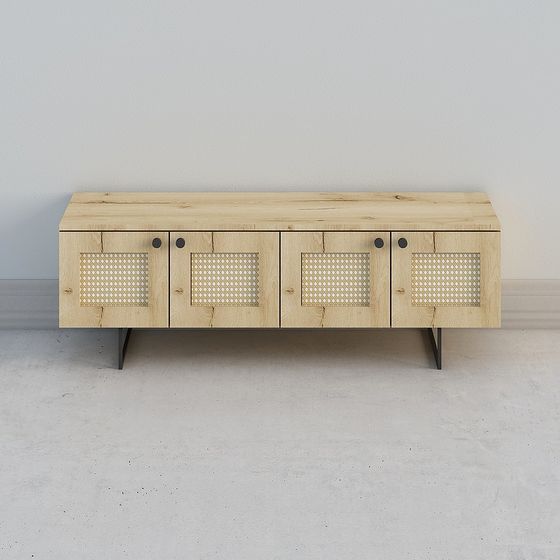 Stylish Low-Poly TV Cabinet 3D Model