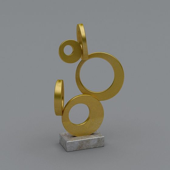 Abstract Metal Sculpture 3D model