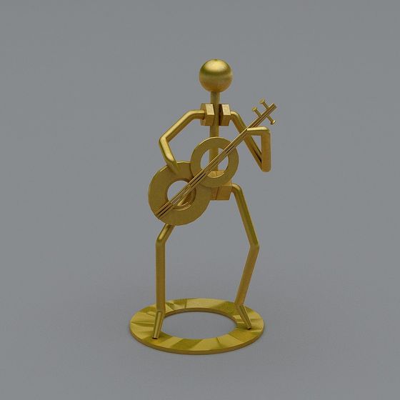 Futuristic Guitarist 3D model