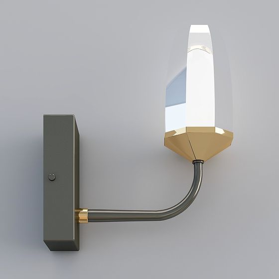 Stylish Low-Poly Wall Lamp 3D model for Modern Interiors