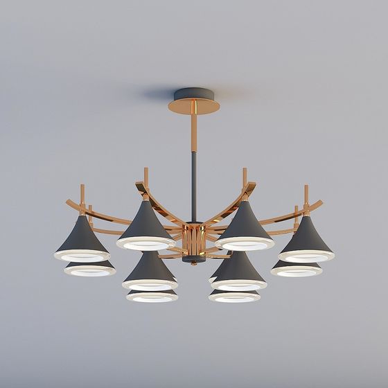 Stylish Geometric Pendant Lamp 3D model
