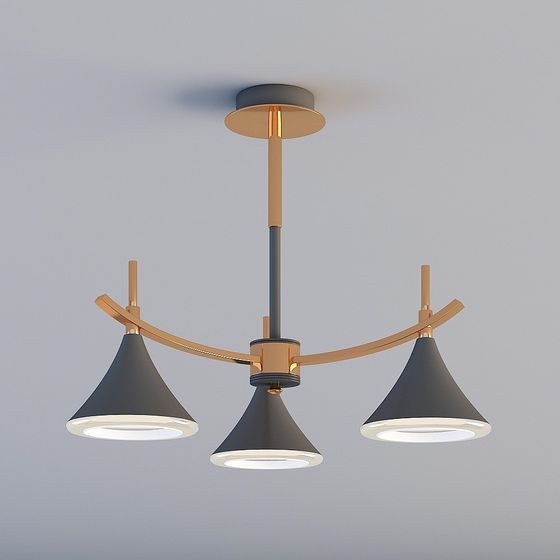 Elegant Low Poly Pendant Light 3D model