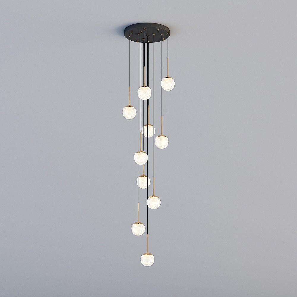 Elegant Low-Polygon Chandelier 3D model