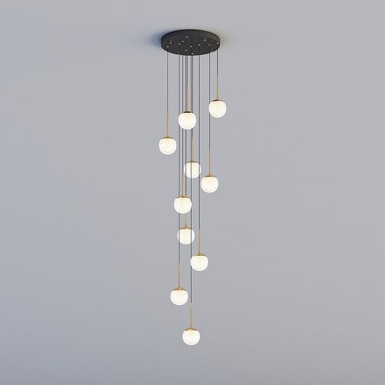 Elegant Low-Polygon Chandelier 3D model