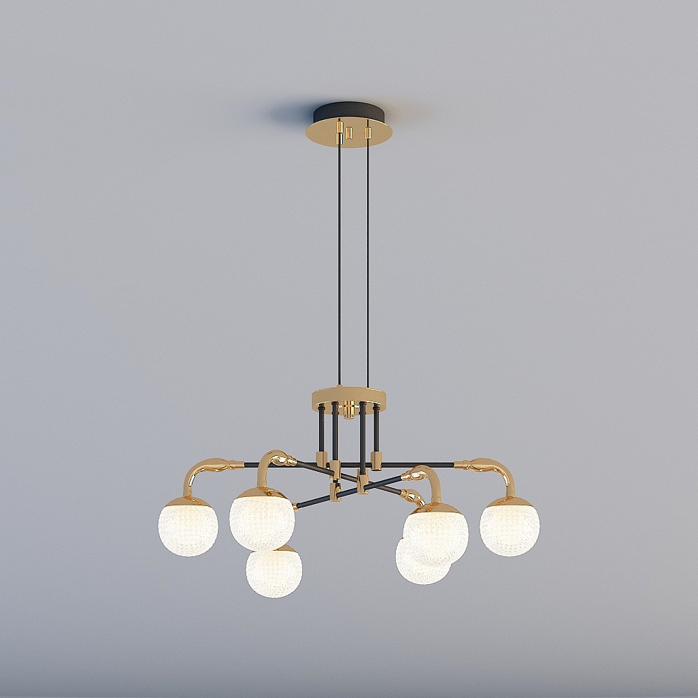 Elegant Low-Poly Chandelier 3D model