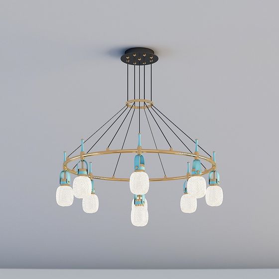 Elegant Vintage-Modern Chandelier 3D model for Stylish Homes