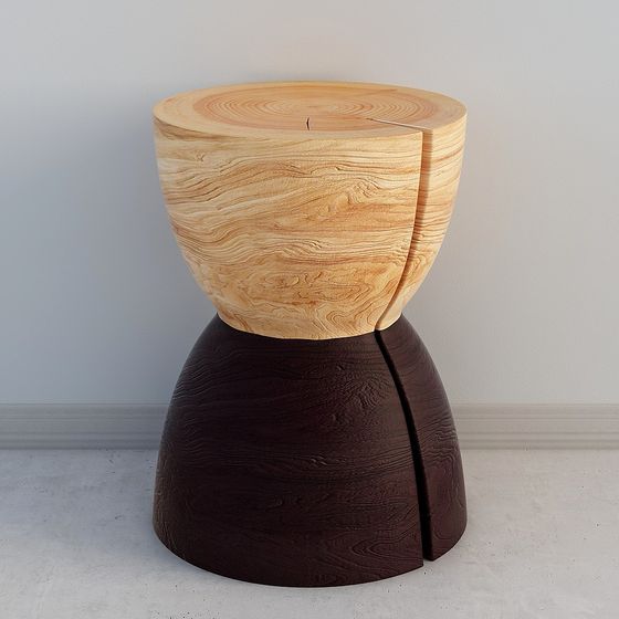 Nature's Rhythm Wooden Stool 3D Model