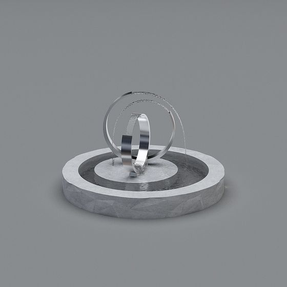 Geometric Low-Poly 3D Model with Metal Rings