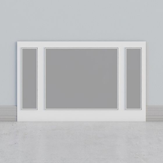 Minimalist Three-Window Door 3D model
