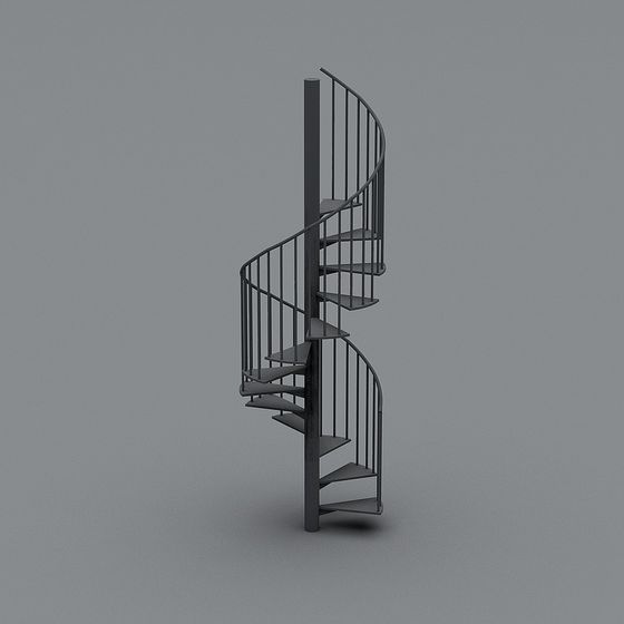 Sleek Low-Polygon Spiral Staircase 3D model
