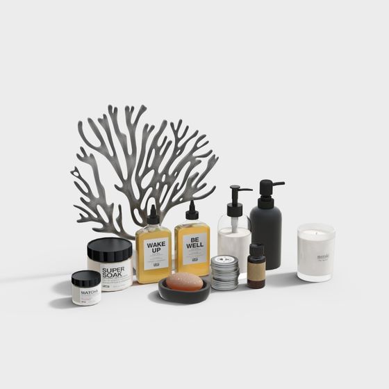 Elegant Bathroom Decor 3D model for Contemporary Spaces