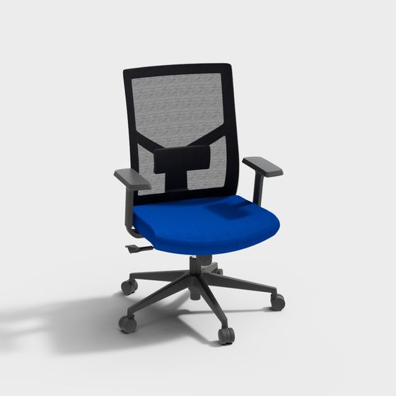Stylish Low-Poly Office Chair 3D model