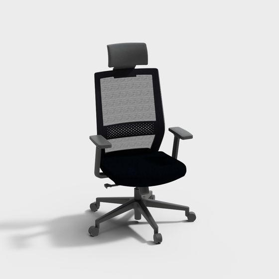 Sleek Low-Poly Office Chair 3D model