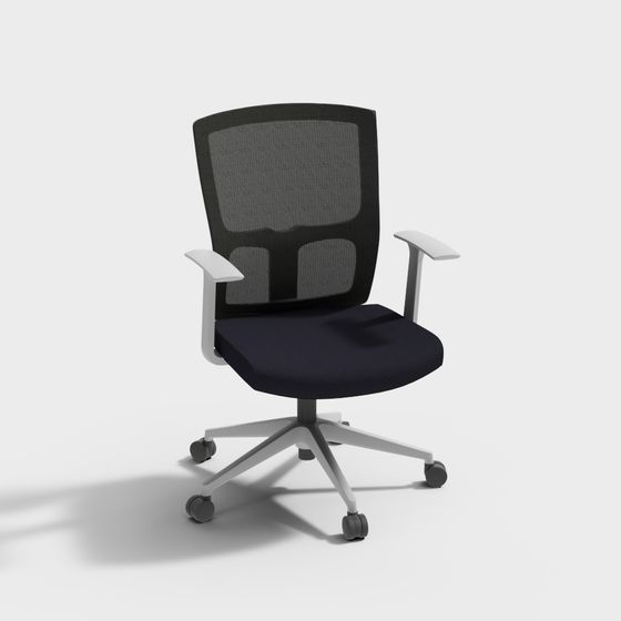 Stylish Low-Poly Office Chair 3D model