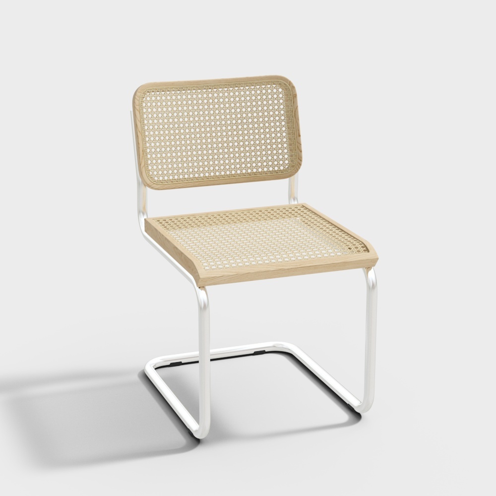 Stylish Rattan Chair 3D Model – Low-Poly Natural Design