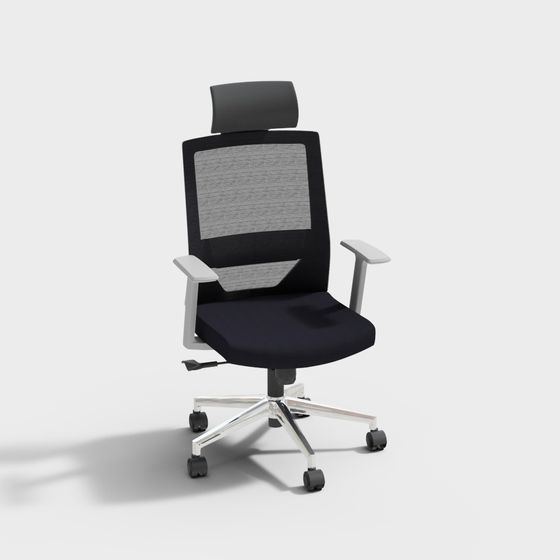 Elegant Low-Poly Office Chair 3D model